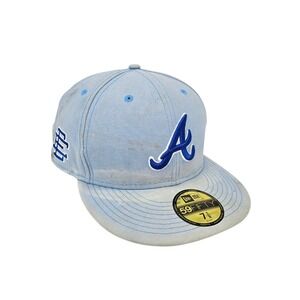 New Era‎ Eric Emanuel Atlanta Braves Hat Size 7 5/8 EE Blue 59Fifty Fitted MLB